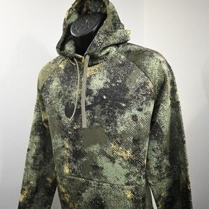 Nike Fleece Hoodie Camo Mens Size Small Therma Fit Green Long Sleeve Pullover